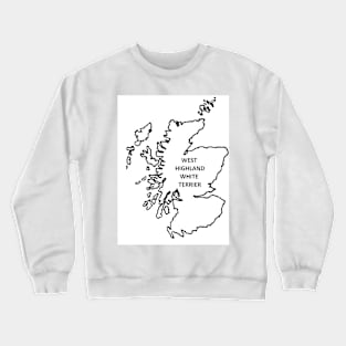 west highland white terrier name origin outline Crewneck Sweatshirt